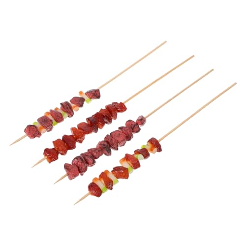 FUNNETOYU 4 Stück Realistische Teiliges BBQ Grillspieße Set Lebensechte Fake Fleisch Modelle für Küchen Deko Food Foto Requisiten DIY Projekte Vielseitig für Party und Heimgebrauch von FUNNETOYU