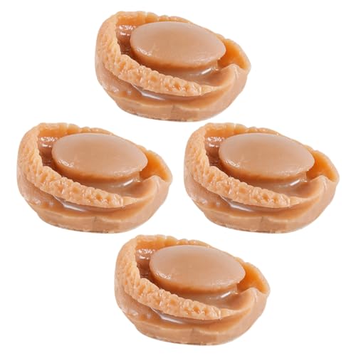 FUNNETOYU 4 Stück Simulierte Mini-Abalone realistisch interaktives Interactive Toys verkleidung kinderspielzeug Mini-Hausverzierung Miniatur-Lebensmittel-Requisite Plastik Brown von FUNNETOYU
