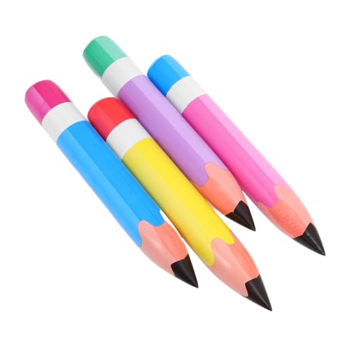 FUNNETOYU 4 Stück Teiliges Aufblasbare Buntstifte Dekoration PVC Buntstift Requisiten für Schulgeburtstagsfeiern Kreative Classroom Deko für Partys Vielseitig und Langlebig von FUNNETOYU