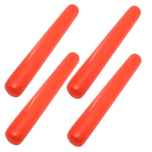FUNNETOYU 4 Stück Teiliges Aufblasbares Jubelset Rote Lärmerzeuger Sticks für Sportveranstaltungen Fußball Basketball Leichte Tragbare Party Cheer Sticks mit und Glatter Oberfläche von FUNNETOYU