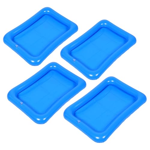 FUNNETOYU 4 Stück Teiliges Aufblasbares Kinderpool Schwimmendem Angelspiel und Sandtablett Inklusive Ozeanbällen Wasserfeste Bade Outdoor Spielgerät für Mädchen und Jungen von FUNNETOYU