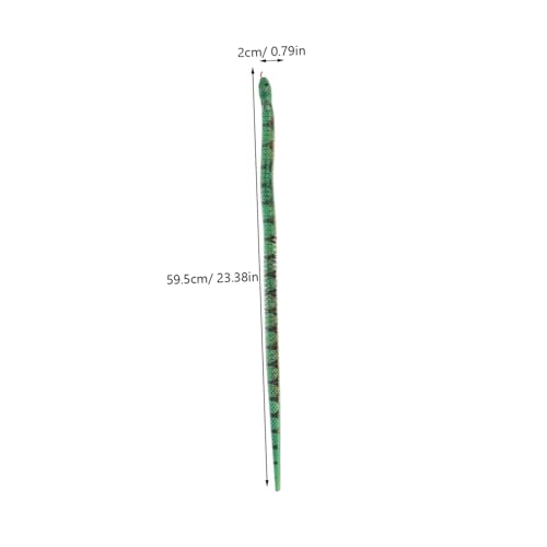FUNNETOYU 4 Stück Teiliges Flexibles Holzschlangen Grün Realistisches DIY Tiermodell für Halloween Dekoration Kinderspielzeug und Bastelbedarf Wackelige Gelenke für Vielseitige Nutzung von FUNNETOYU