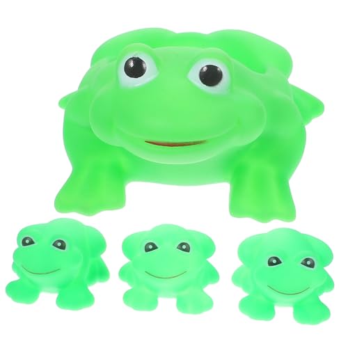 FUNNETOYU 4 Stück Teiliges Frosch Badespielzeug aus Flexiblem Material Weiche Badetier Figuren für Fördert Spielerische Eltern Junge Mädchen Interaktion und Stimulation Beim Baden von FUNNETOYU