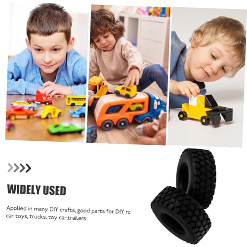 FUNNETOYU 4 Stück Teiliges Gummi DIY Autoreifen Spielzeugräder für Bastelprojekte Stabile Glatte Oberfläche Langlebig Geeignet für Kleine LKW und Modelle als Lernspielzeug und von FUNNETOYU