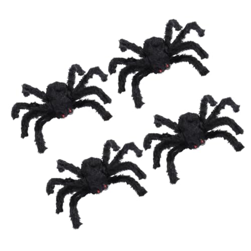 FUNNETOYU 4 Stück Teiliges Halloween Deko Plüsch Spinnen Realistische Schwarze Requisiten für Gruselpartys Robustes mit Stahlkern für Halloween Szenen und Partydeko FUNNETOYU 4 Stück Teiliges Halloween Deko Plüsch Spinnen Realistische Schwarze Requisiten für Gruselpartys Robustes mit Stahlkern für Halloween Szenen und Partydeko von FUNNETOYU