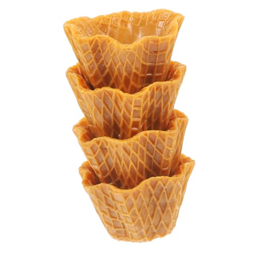 FUNNETOYU 4 Stück Teiliges Künstliche Cupcake Liner Deko Modelle aus Kunststoff Realistische Fake Cake Liner für Fotografie Dessertpräsentation Hochzeit und Party Deko von FUNNETOYU