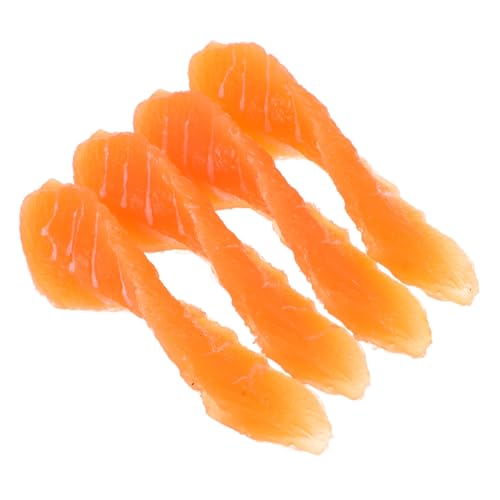 FUNNETOYU 4 Stück Teiliges Künstliche Lachsscheiben Lebensnahe Dekoration Realistische Fake Meat Deko für Küche Esszimmer Fotorequisiten Spielküche FUNNETOYU 4 Stück Teiliges Künstliche Lachsscheiben Lebensnahe Dekoration Realistische Fake Meat Deko für Küche Esszimmer Fotorequisiten Spielküche von FUNNETOYU