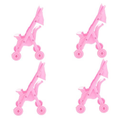 FUNNETOYU 4 Stück Teiliges Mini Babywagen aus Abs Kunststoff Farbenfrohes Rollenspiel Zubehör für Pädagogisches Puppenwagen Modell für Eltern Junge Mädchen Interaktion von FUNNETOYU
