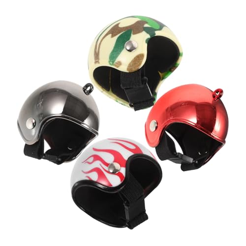 FUNNETOYU 4 Stück Teiliges Mini Hühnerhelm aus Langlebigem Material Wetterfester Schutz für Kleine Haustier Vögel Lustige Kopfbedeckung für Wellensittiche und Papageien Sicher und Dekorativ von FUNNETOYU