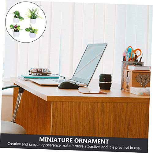 FUNNETOYU 4 Stück Teiliges Miniatur Bonsai Realistische Künstliche Pflanzen Wetterfeste Kunststoffblumen Dekorative Mini Haus Accessoires für Garten Balkon Puppenhaus Vielseitige Simulation von FUNNETOYU