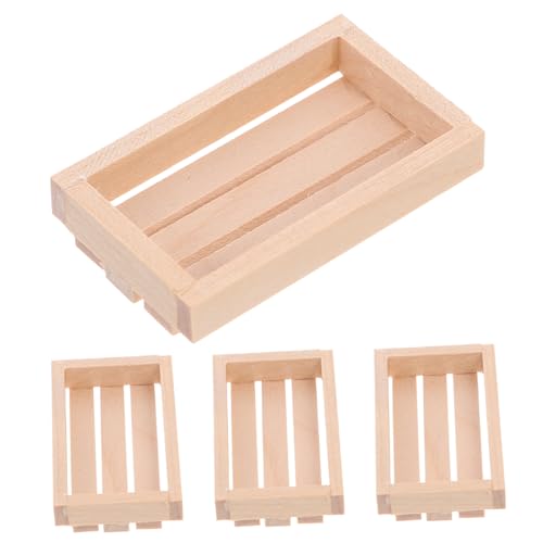 FUNNETOYU 4 Stück Teiliges Miniatur Holz aufbewahrungskisten Filigranem Hohlmuster Kleine Holzkisten für Puppenhaus Vielseitige Mini kisten zur Dekoration und Organisation Kleiner von FUNNETOYU