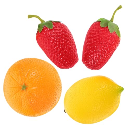 FUNNETOYU 4 Stück Teiliges Percussion Obst Shaker Realistisch Gestaltete Maracas aus Robustem Kunststoff Kindgerechtes Musikspielzeug für Rhythmische Früherziehung für Jungen und Mädchen von FUNNETOYU