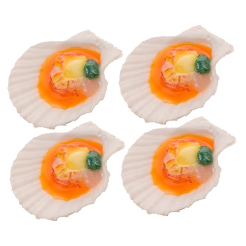 FUNNETOYU 4 Stück Teiliges Realistische Fake Food Modelle Jakobsmuscheln aus Langlebigem Kleines Küchen Deko für Foto Requisite und Restaurant FUNNETOYU 4 Stück Teiliges Realistische Fake Food Modelle Jakobsmuscheln aus Langlebigem Kleines Küchen Deko für Foto Requisite und Restaurant von FUNNETOYU