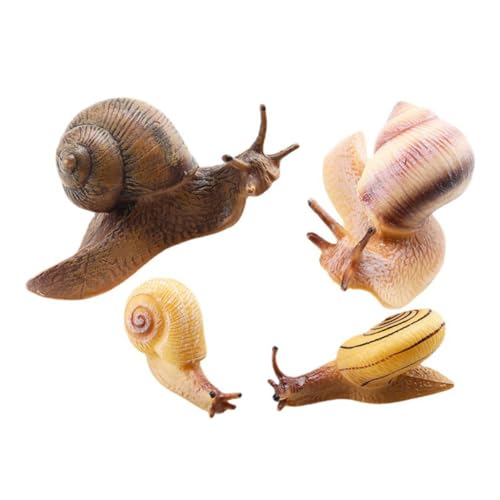 FUNNETOYU 4 Stück Teiliges Realistische Schneckenfiguren Garten Dekoration Außen Pädagogisches Lernfigur mit Detailreichen Oberflächen und Lebendigen Farben für Unterricht von FUNNETOYU