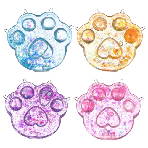 FUNNETOYU 4 Stück Teiliges Squishy Katzenpfoten aus weichem TPR Bunte Katzenspielzeuge zum Quetschen und Stressabbau Realistische Pfotenform in Violett Blau Gelb für Sensorik und Dekoration FUNNETOYU 4 Stück Teiliges Squishy Katzenpfoten aus weichem TPR Bunte Katzenspielzeuge zum Quetschen und Stressabbau Realistische Pfotenform in Violett Blau Gelb für Sensorik und Dekoration von FUNNETOYU