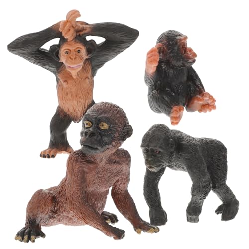 FUNNETOYU 4 Stück Teiliges Waldtier Modellset Chimpansen Figur Realistisch Leicht und Tragbar Lernspielzeug zur Kreativität und Konzentration FUNNETOYU 4 Stück Teiliges Waldtier Modellset Chimpansen Figur Realistisch Leicht und Tragbar Lernspielzeug zur Kreativität und Konzentration von FUNNETOYU
