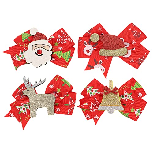 FUNNETOYU 4 Stück Teiliges Weihnachts Haarclip mit Niedlichen Cartoon Bowknot Designs Leichte Haarklammern für Mädchen Festliche Rentier und Schleifen Haarschmuck für Party und Alltag FUNNETOYU 4 Stück Teiliges Weihnachts Haarclip mit Niedlichen Cartoon Bowknot Designs Leichte Haarklammern für Mädchen Festliche Rentier und Schleifen Haarschmuck für Party und Alltag von FUNNETOYU