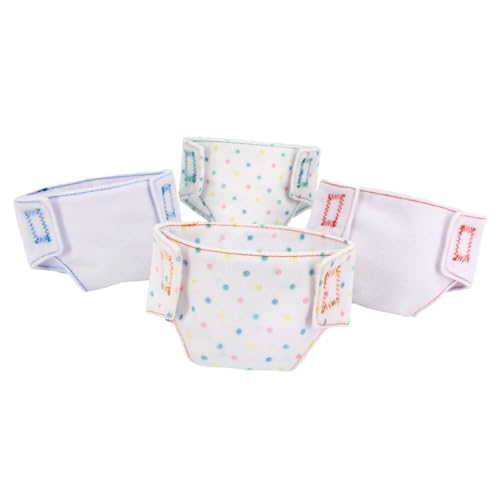 FUNNETOYU 4 Stück Teiliges Wiederverwendbare Puppen Unterhosen aus Puppenkleidung für Babypuppen Bunte Puppenbekleidung Zubehör für Kreatives Rollenspiel und von FUNNETOYU