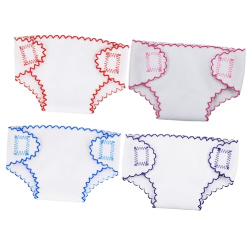 FUNNETOYU 4 Stück Teiliges Wiederverwendbare Windeln für Babypuppen Waschbare Puppen Unterhosen in Rot Blau Zubehör für Puppenkleidung und Dress Up Spiel FUNNETOYU 4 Stück Teiliges Wiederverwendbare Windeln für Babypuppen Waschbare Puppen Unterhosen in Rot Blau Zubehör für Puppenkleidung und Dress Up Spiel von FUNNETOYU