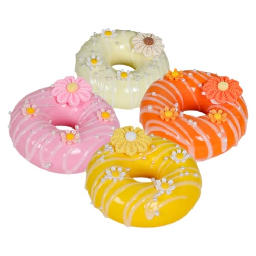 FUNNETOYU 4 Stücke Lebensechte Donuts PVC Donut Dessert Shop Donuts Simulation Brot von FUNNETOYU
