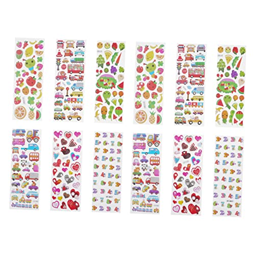 FUNNETOYU 40 Blatt DIY Handwerk Aufkleber bastelset basteln für bastelmaterial für Number Stickers car Sticker scrapbbok Cartoon- -Aufkleber 3D-Aufkleber für von FUNNETOYU