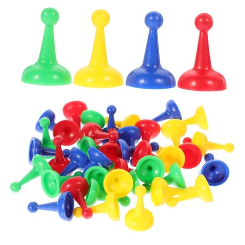 FUNNETOYU 40 Stück Teiliges Bunte Kunststoff Schachfiguren Spielsteine für Brettspiele Leicht Tragbar Ergonomisch Geformt als Ersatzteile und Lernspielzeug für Schach und Gesellschaftsspiele von FUNNETOYU