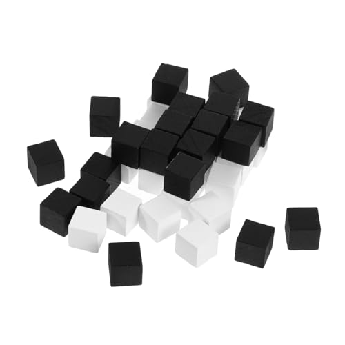 FUNNETOYU 40 Stück Teiliges Mini Holzspielsteine für Brettspiele Zweifarbig Quadratisch Ersatzspielsteine für Flugspiel und Schach Leicht Tragbar Polierte Oberfläche für Familie von FUNNETOYU