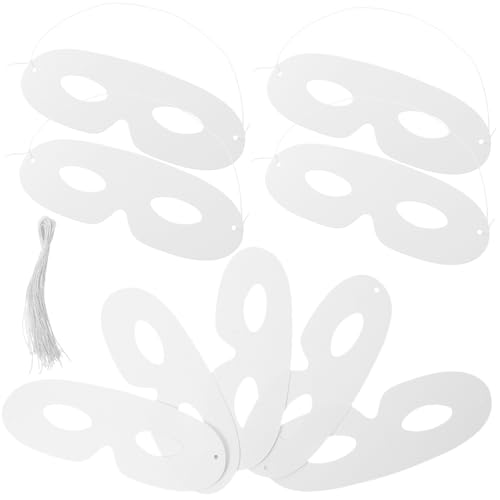 FUNNETOYU 40 Stück Weiße Halbe Papiermasken zum Bemalen Leichte DIY Maskerade Masken für Erwachsene für Karneval Halloween Partydeko und von FUNNETOYU
