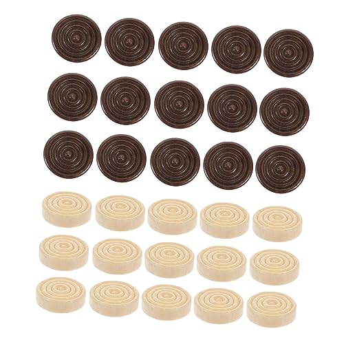 FUNNETOYU 48 Stück Holz Dame Spielsteine Runde Schachfiguren aus Holz für Brettspiele Tragbar und Praktisch für Unterwegs Langlebig und Handwerklich Gefertigt von FUNNETOYU
