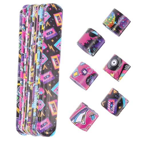 FUNNETOYU 48 Stück Teiliges Retro Slap Armband mit Rockmusik Lustige Bunte Knickarmbänder für Kindergeburtstag Party und Kompakt und Leicht Einfach Anzulegen Trendige Wristbands FUNNETOYU 48 Stück Teiliges Retro Slap Armband mit Rockmusik Lustige Bunte Knickarmbänder für Kindergeburtstag Party und Kompakt und Leicht Einfach Anzulegen Trendige Wristbands von FUNNETOYU