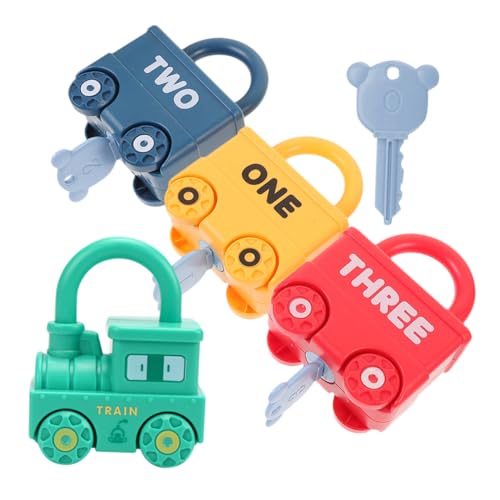 FUNNETOYU 4satz Alphabet Lernspielzeug Mit Schlüssel Zählen Und Buchstaben Für Kleinkinder Montessori Spielzeug Zur Kreativen Entwicklung Sicheres Kunststoffmaterial Geeignet Für Jungen von FUNNETOYU
