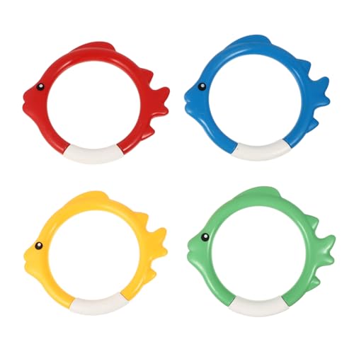 FUNNETOYU 4Stücke Tauchring Unterwasser Schwimmspiel für Wasserspielzeug für Pool Tauchspielzeug für Spaß im Sommer Sicher und Langlebig FUNNETOYU 4Stücke Tauchring Unterwasser Schwimmspiel für Wasserspielzeug für Pool Tauchspielzeug für Spaß im Sommer Sicher und Langlebig von FUNNETOYU