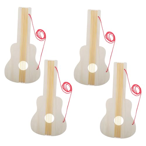 FUNNETOYU 4pcs Unvollendete Holzgitarrenspielzeug Für Kinder DIY Mal- Und Handwerksaktivitäten Für Kindergartenprojekte Und Musikinstrumentendekoration von FUNNETOYU