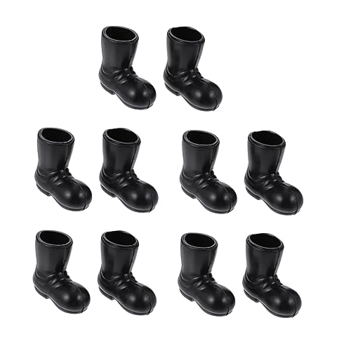 FUNNETOYU 5 Paare Mini Weihnachtsstiefel Puppenhaus Dekoration Miniatur Schuhe Weihnachtsdeko Figuren Zubehör für Mini Häuser und von FUNNETOYU
