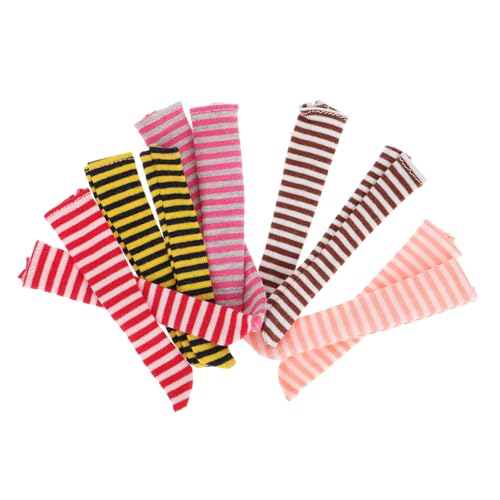 FUNNETOYU 5 Paare Miniatur Puppensocken für Puppen Weiche Puppenstrümpfe für Puppenkleidung Bunte Accessoires für Puppenhaus für DIY Puppen Outfits und Rollenspiele von FUNNETOYU