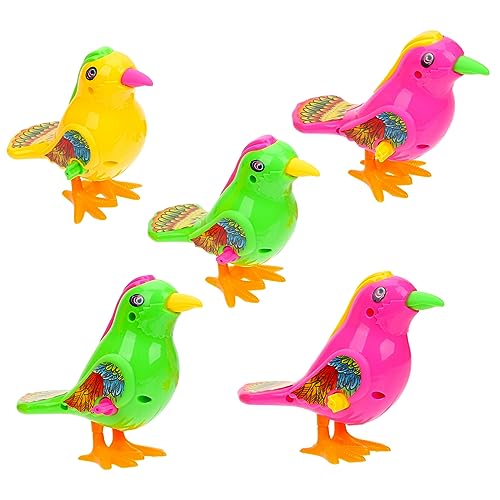 FUNNETOYU 5 Stück Aufziehbares Vogelspielzeug Lernspielzeug Für Tiere Lustiges Tierspielzeug Für Tiere Mini-Tier- Realistische Tierspielzeuge Plastik von FUNNETOYU