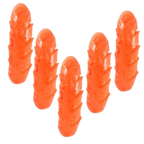 FUNNETOYU 5 Stück Faux-Hot-Dog-Ornament Hotdog Hundespielzeug Hot-Dog-Toaster heiße Walzen küchendekoration fogelschreker mockin Hot-Dog-Requisite Hot Dog Model Foto Requisite PVC Orange von FUNNETOYU