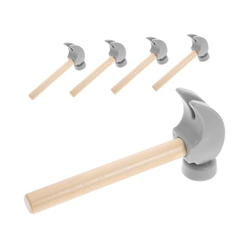 FUNNETOYU 5 Stück Hammer Für Kleinkind Werkzeuge Hammer Klopfhammer Rollenspiel Pädagogisches Klopfspielzeug Simulationshämmer Kinderhammer Klopfenspielzeug Holzhammer von FUNNETOYU