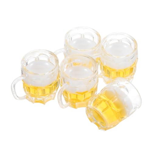 FUNNETOYU 5 Stück Mini-Bierkrug: Simulation Imitation Biergläser Gefälschte Becher Spielzeug Miniatur Cocktailgläser Kuchendekoration Puppenhaus Dekoration Für DIY Handwerk Gelb FUNNETOYU 5 Stück Mini-Bierkrug: Simulation Imitation Biergläser Gefälschte Becher Spielzeug Miniatur Cocktailgläser Kuchendekoration Puppenhaus Dekoration Für DIY Handwerk Gelb von FUNNETOYU