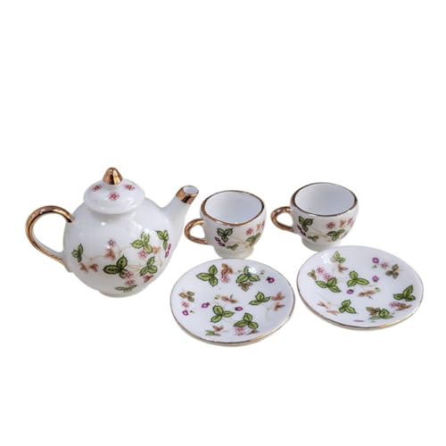 FUNNETOYU 5 Stück Miniatur Keramik Teeservice Teilig Mini Puppenhaus Zubehör Küchen Dekoration Langlebig Elegant für Kinderspielküchen und Miniatur Hausgestaltung FUNNETOYU 5 Stück Miniatur Keramik Teeservice Teilig Mini Puppenhaus Zubehör Küchen Dekoration Langlebig Elegant für Kinderspielküchen und Miniatur Hausgestaltung von FUNNETOYU