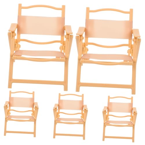 FUNNETOYU 5 Stück Miniaturstühle Für Puppenhaus Klappstuhl Mini Möbel Für Puppenhaus Miniaturszene Kleiner Stuhl Tischdekoration Mini Möbel Ornament Loungesessel von FUNNETOYU