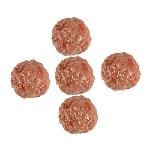 FUNNETOYU 5 Stück Simuliertes Rindfleischballmodell Künstlich Material Fleischbällchen Für Fälschung Party Realistisch Anzeige Nachricht Essensrequisiten Simulationsfutter PVC von FUNNETOYU