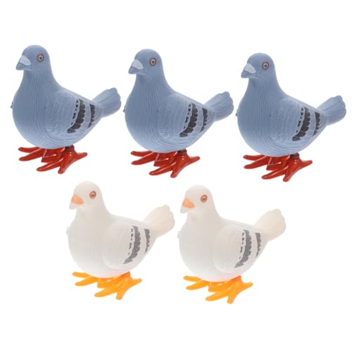 FUNNETOYU 5 Stück Teiliges Aufzieh Tauben Kleine Wind Up Vogelfiguren Dekoratives für Tragbar Leicht für Drinnen und Draußen Lustiges Zufällige Farbe Zufällige Farbe von FUNNETOYU