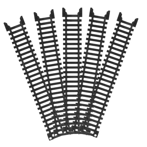 FUNNETOYU 5 Stück Teiliges Ersatzteilset für Eisenbahn Gerade Schienenstücke Kunststoff Zug Gleis Erweiterung für Kreatives Pädagogisches Spiel und Fantasievolle Zugstrecken von FUNNETOYU