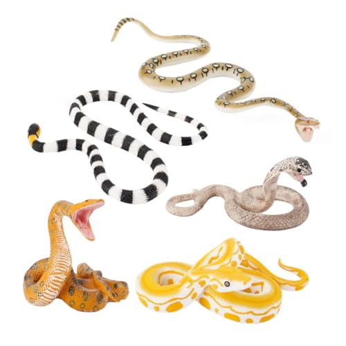 FUNNETOYU 5 Stück Teiliges Farbenfroher Realistischer Schlangenmodelle als Täuschend Echte Spielzeuge für Halloween April Fools Party und Dekoration als Streichspielzeug und Requisiten für von FUNNETOYU