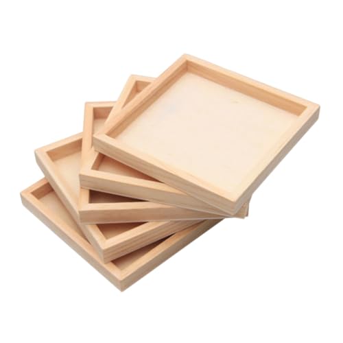 FUNNETOYU 5 Stück Teiliges Holztablett für Puzzle mit Stabiles Handgefertigtes Holztablett zur Aufbewahrung von Bausteinen Puzzle Ablagetablett für Haushalt von FUNNETOYU
