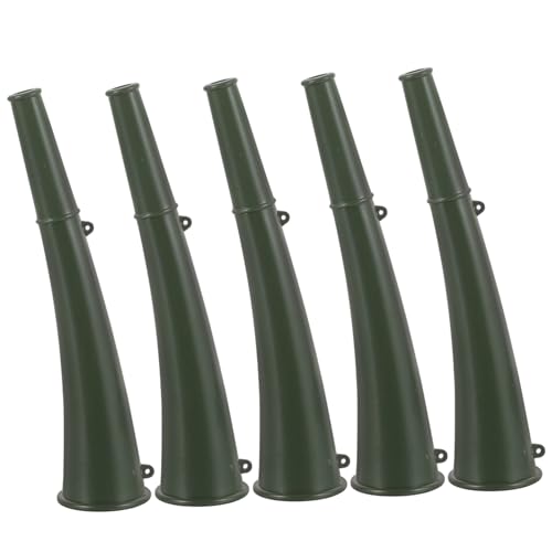 FUNNETOYU 5 Stück Teiliges Kunststoffhorn Laute Tröten für Training und Outdoor Multifunktionale Jubelhörner in Militärgrün für Sportveranstaltungen Partys und Camping von FUNNETOYU