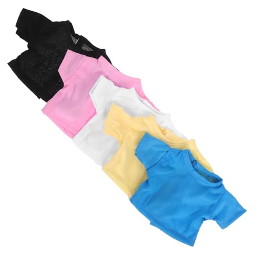 FUNNETOYU 5 Stück Teiliges Kurzarm-t-Shirts Plüschtiere Einfarbige Kuscheltierkleidung aus Weichem Stoff Komfortabel und Farblich Vielfältig Passend für Teddybären und Puppen FUNNETOYU 5 Stück Teiliges Kurzarm-t-Shirts Plüschtiere Einfarbige Kuscheltierkleidung aus Weichem Stoff Komfortabel und Farblich Vielfältig Passend für Teddybären und Puppen von FUNNETOYU