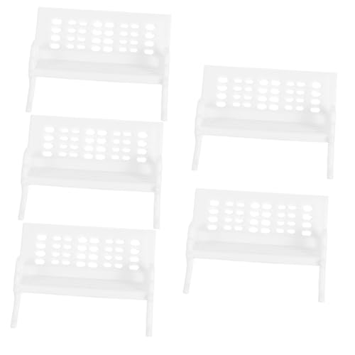 FUNNETOYU 5 Stück Teiliges Miniatur Plastikstuhl Kleiner Armlehnstuhl für Puppenhaus Leichter Ornament Minimalistisches Design Vielseitig als Desktop und Landschaftsdekoration Geeignet von FUNNETOYU