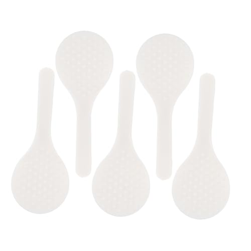 FUNNETOYU 5 Stück Teiliges Miniatur Reislöffel für Puppenhaus Kindersichere Leichte Küchenutensilien Realistisch Gestaltete Mini Kochlöffel für Kreatives Rollenspiel und Puppenhausdekoration von FUNNETOYU